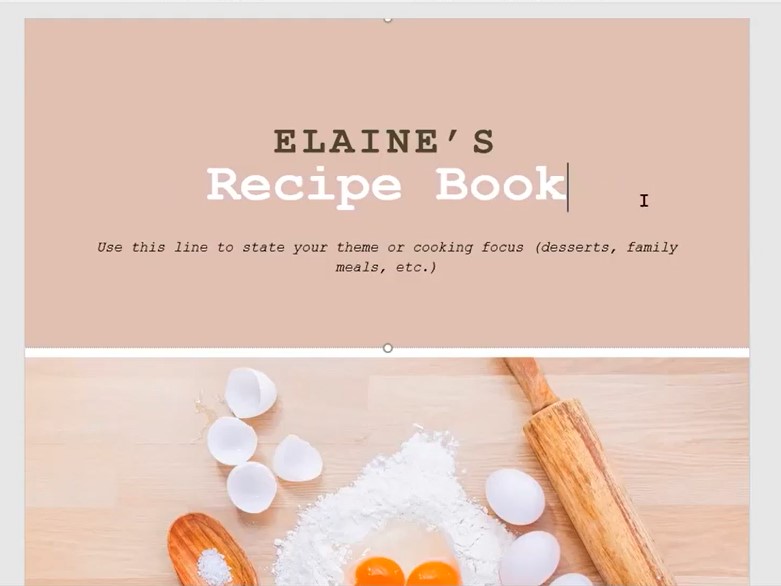 modern cookbook template