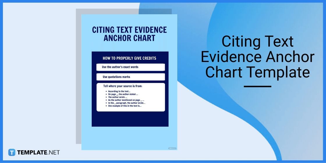 citing text evidence anchor chart template