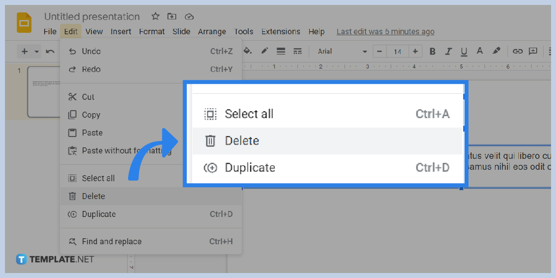 how to add delete a text box in google slides step