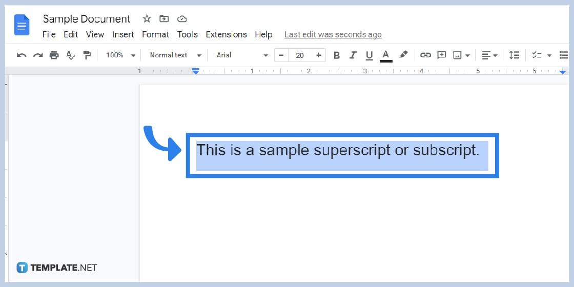 how to do subscript or superscript in google docs step