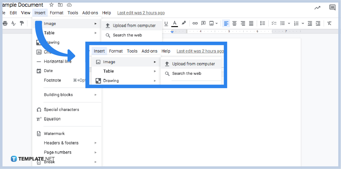 how to insert add picture in google doc without background step