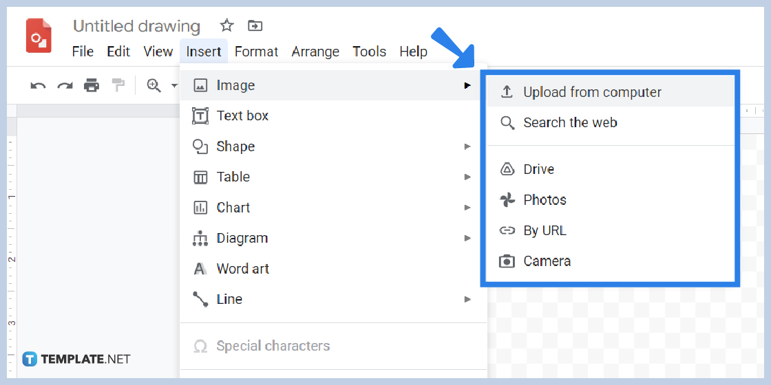 how to make image reflection in google drawings step