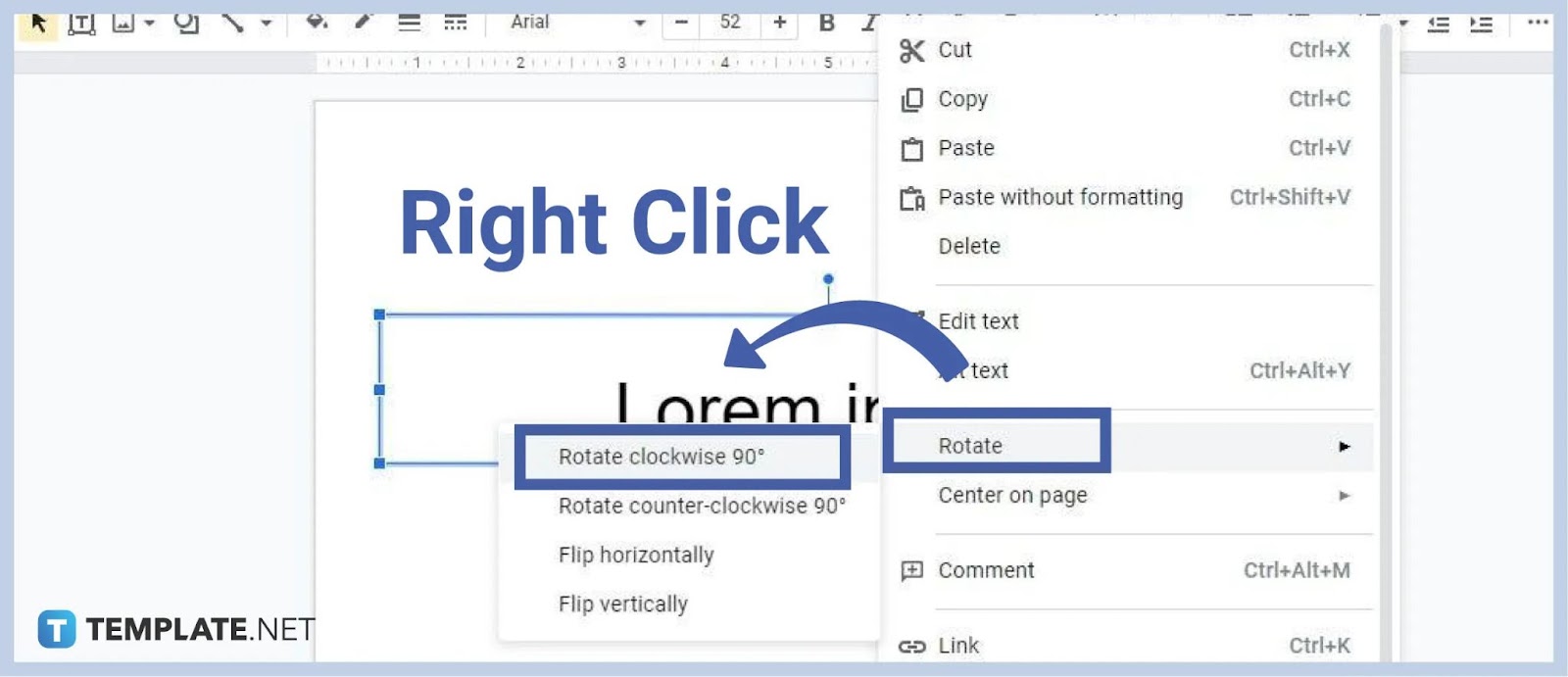 how to rotate text in google slides step