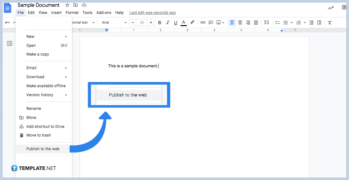 how to share google docs with others publish on web step
