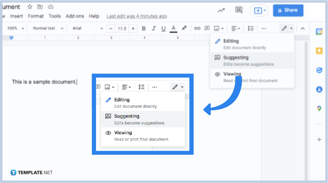 how to track changes in google docs step