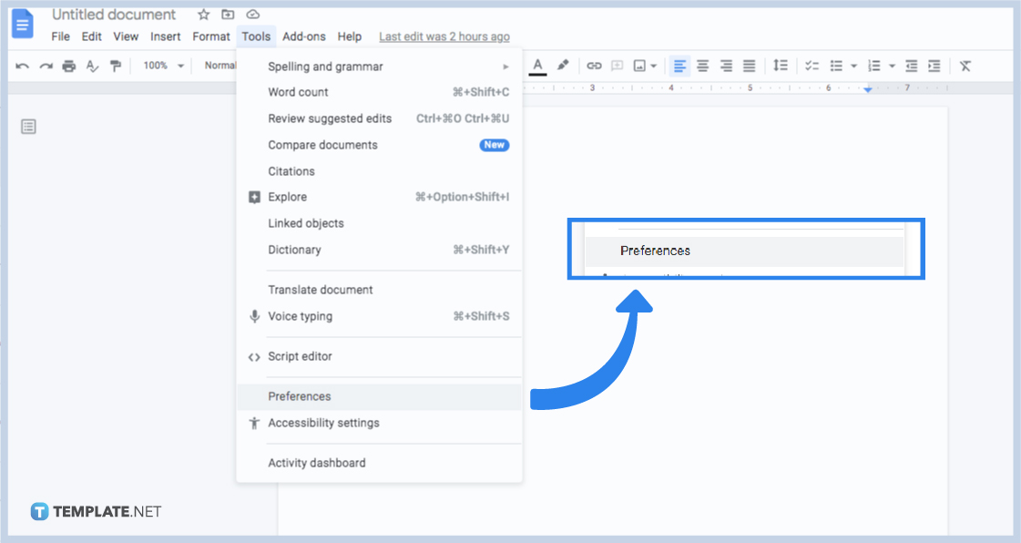 how to turn off autocorrect on google docs step