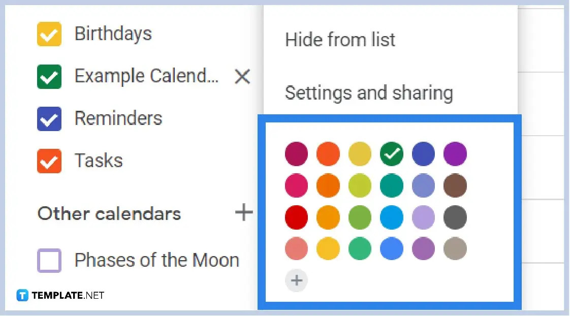 assign corresponding colors per calendar
