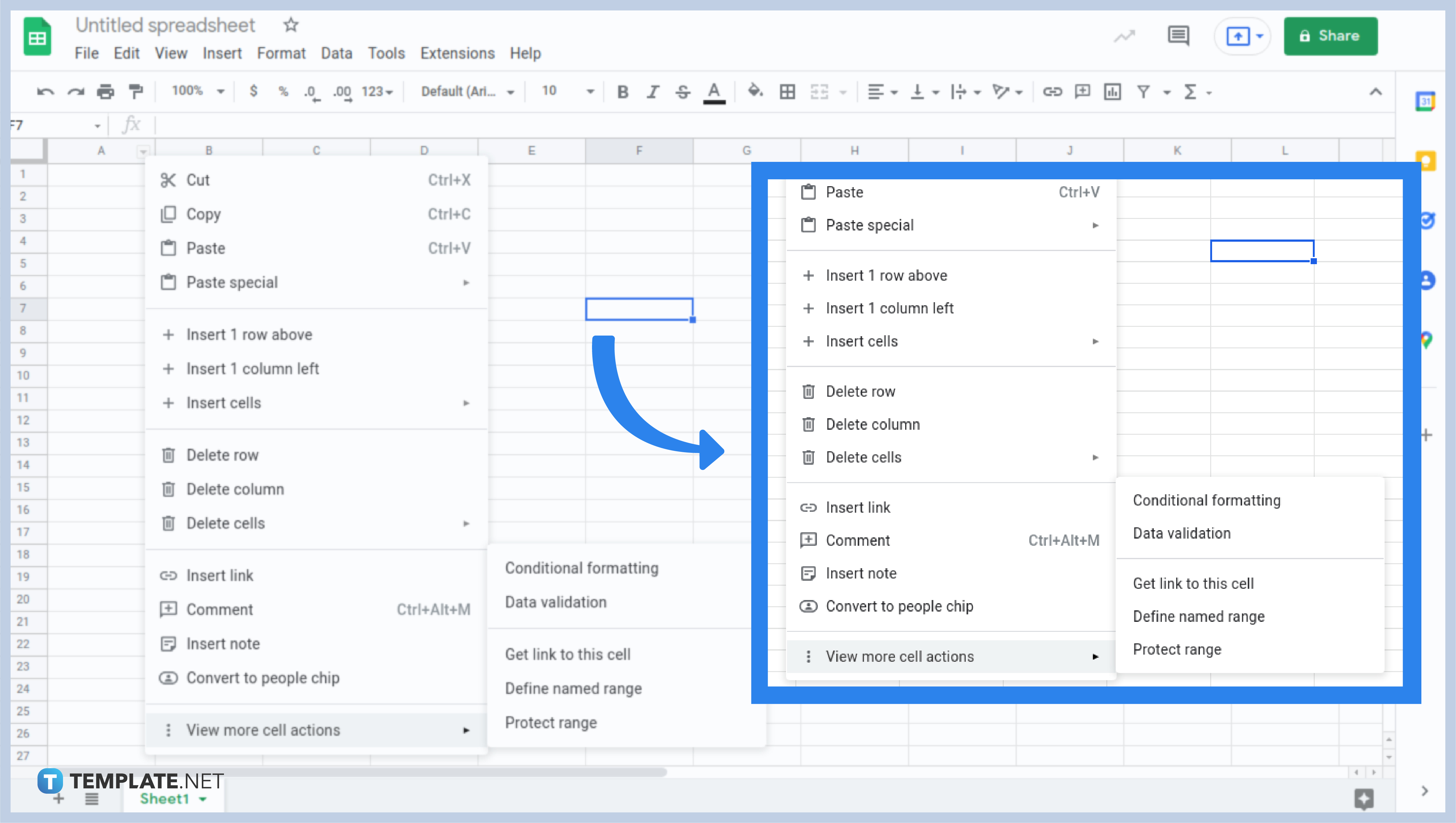 create drop down list in google sheets step