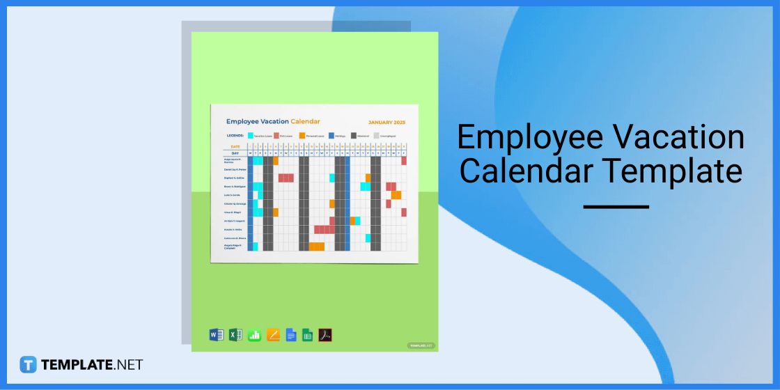 employee vacation calendar template