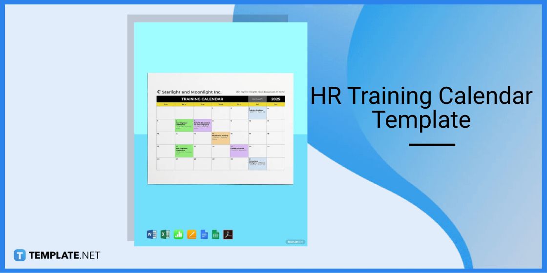 hr training calendar template