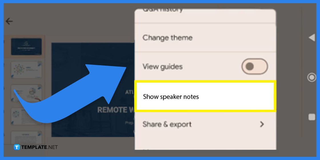 how to view speaker notes on google slides using mobile phone step