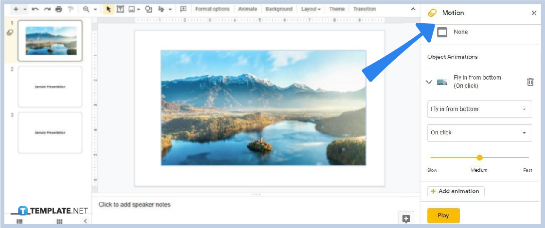 how to add animations or transitions on google slides step