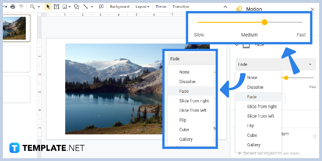 how to add animations or transitions on google slides step