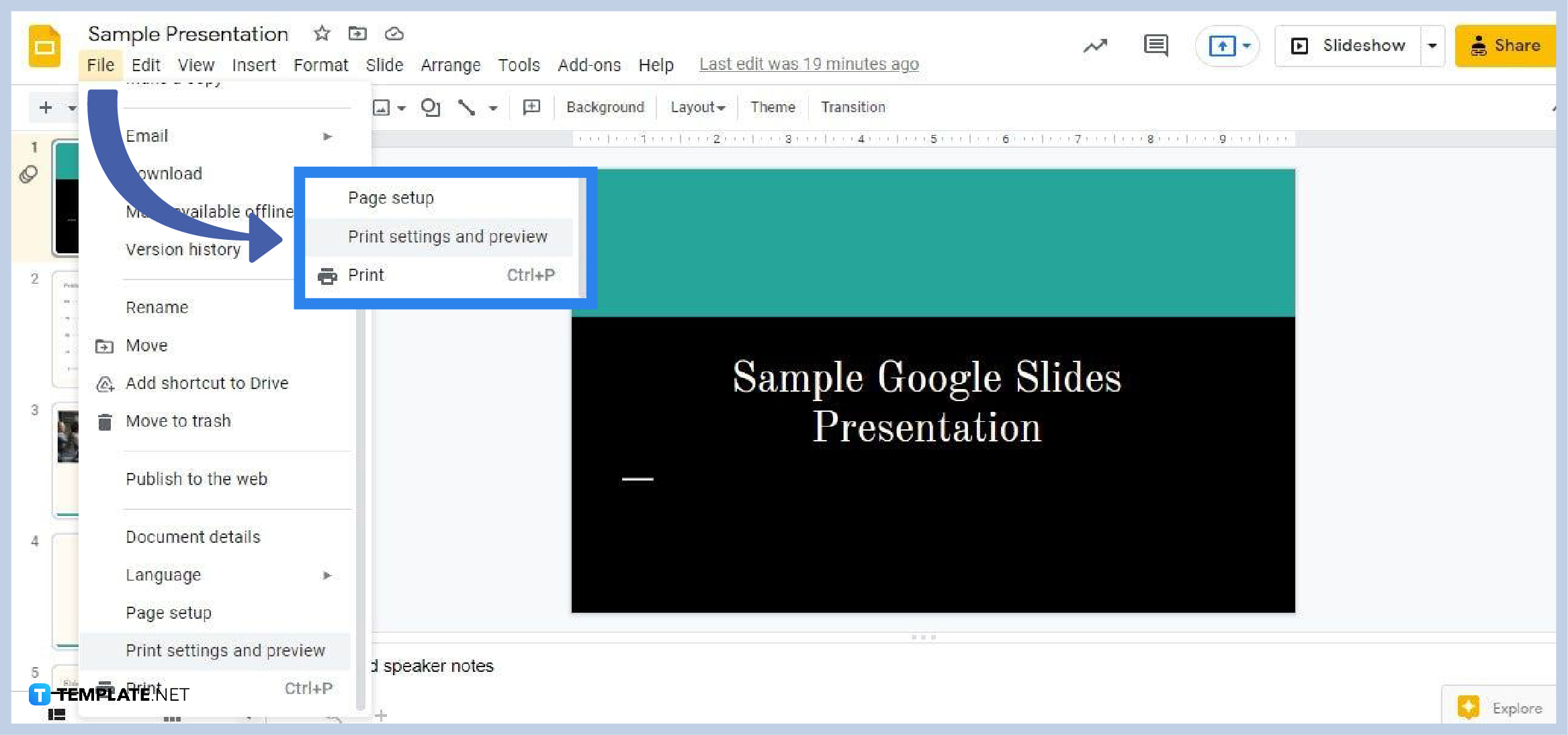 how to export convert download google slides as pdf step