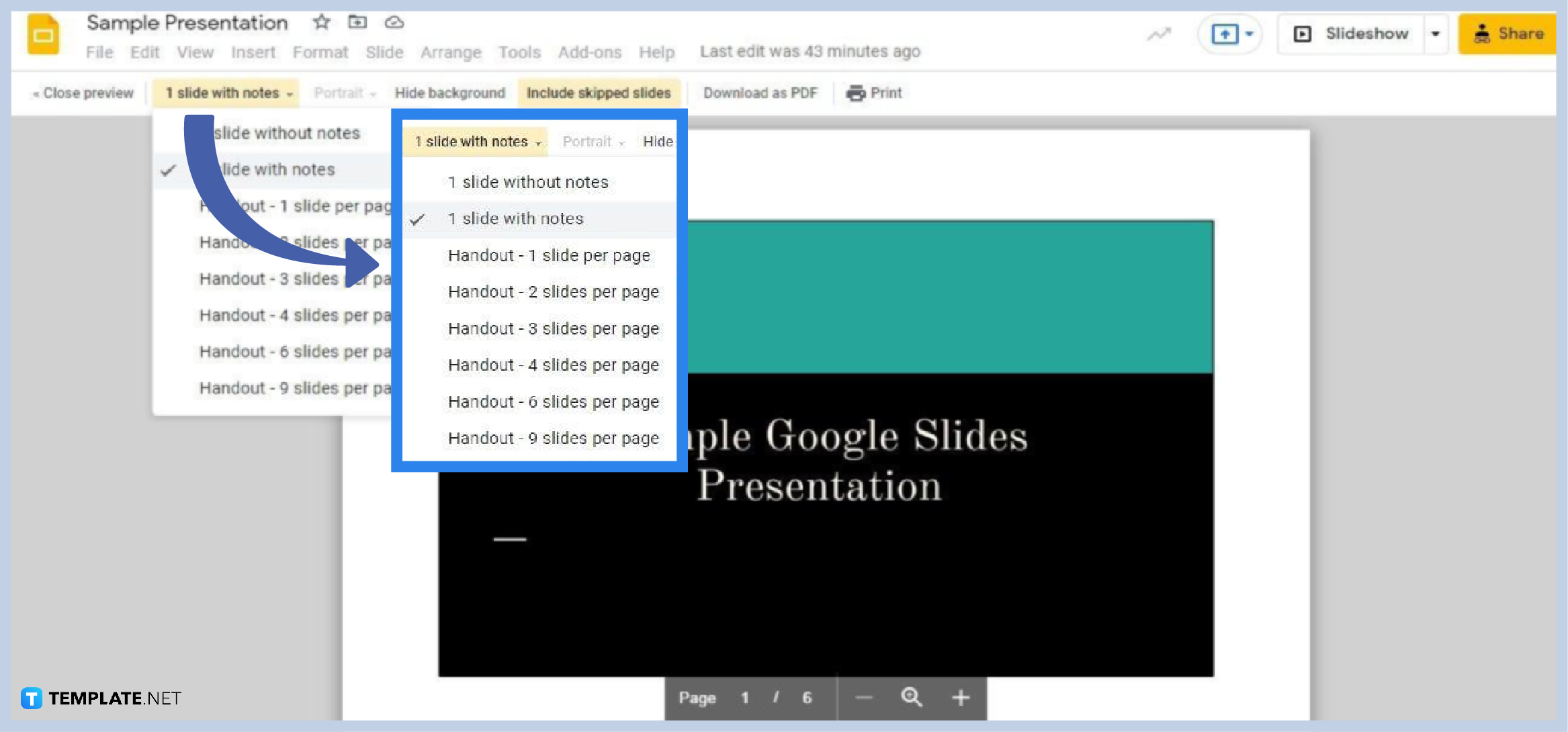 how to export convert download google slides as pdf step