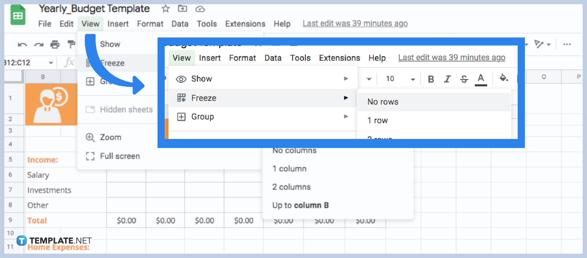 how to freeze or unfreeze rows columns in google sheets step