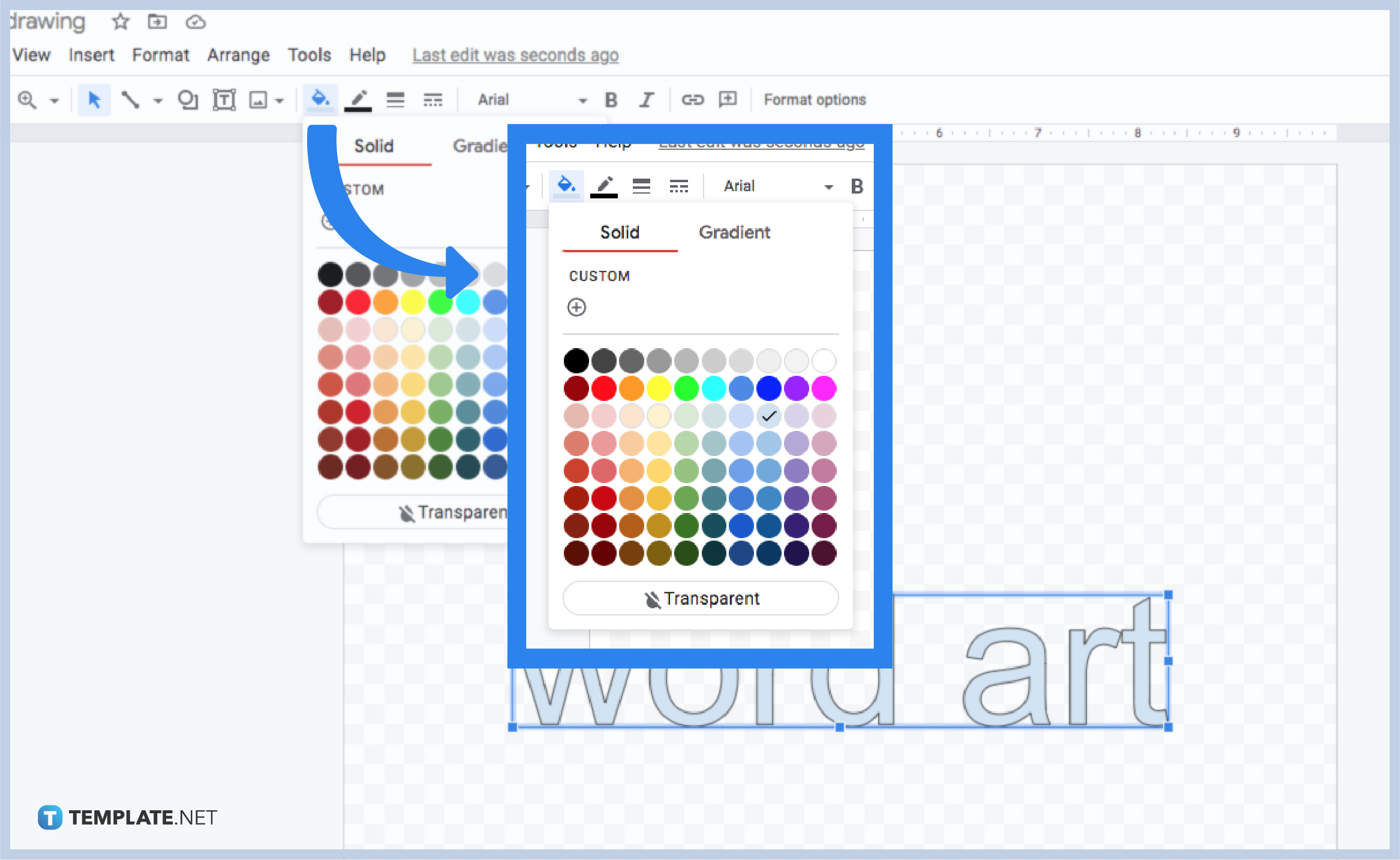 How to Insert Word Art in Google Drawings?