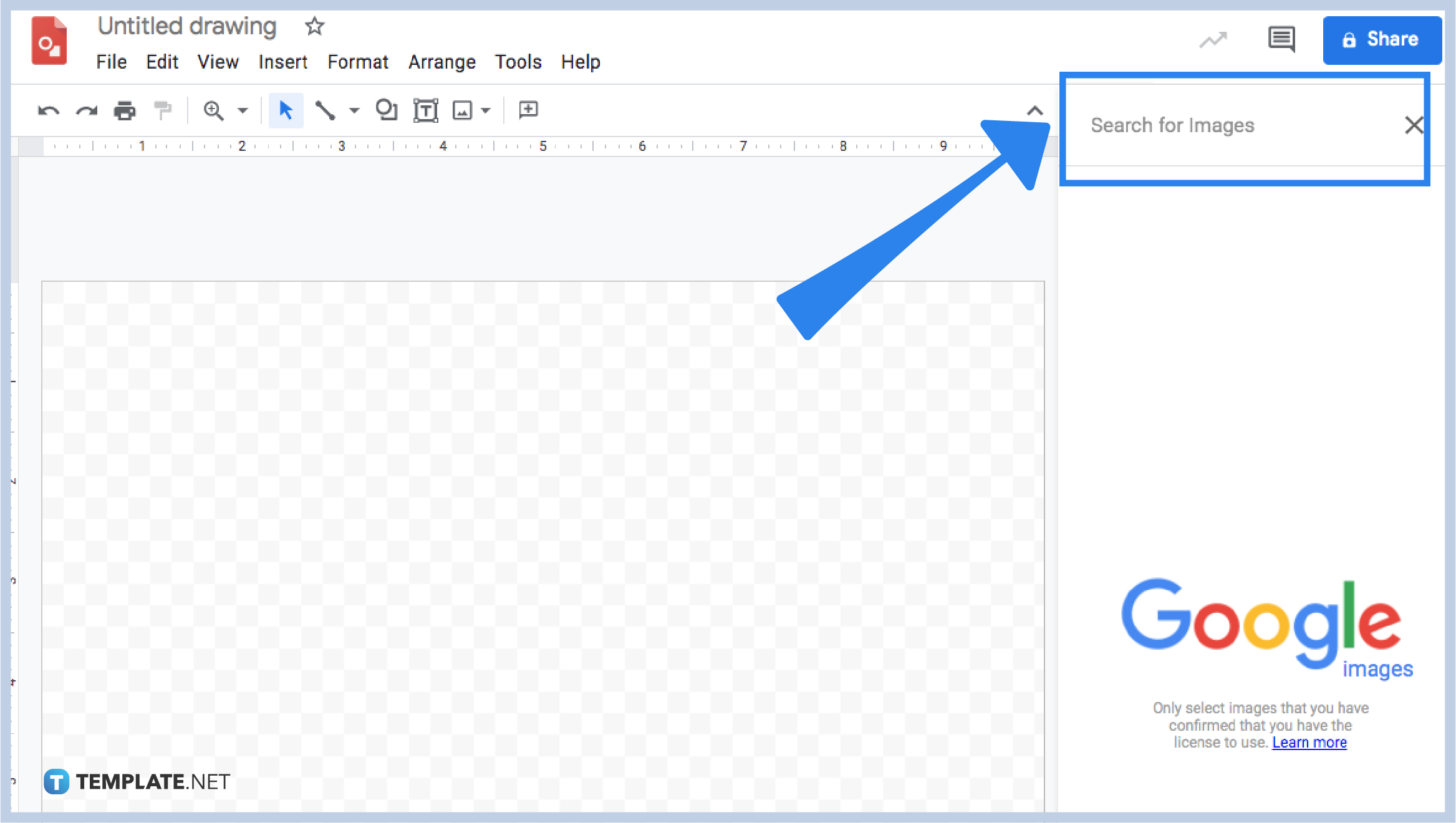 how to insert an image with a white border drop shadow on google drawings step