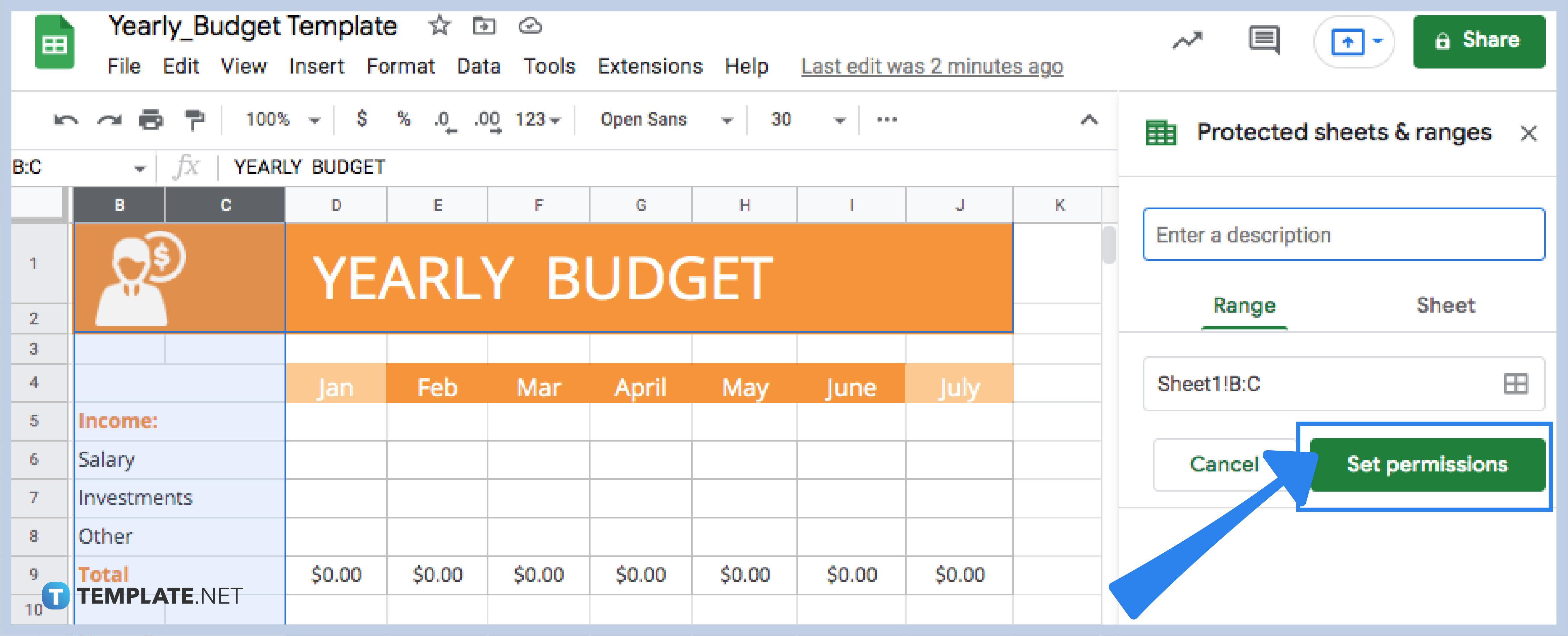 how to lock or unlock a column in google sheets step