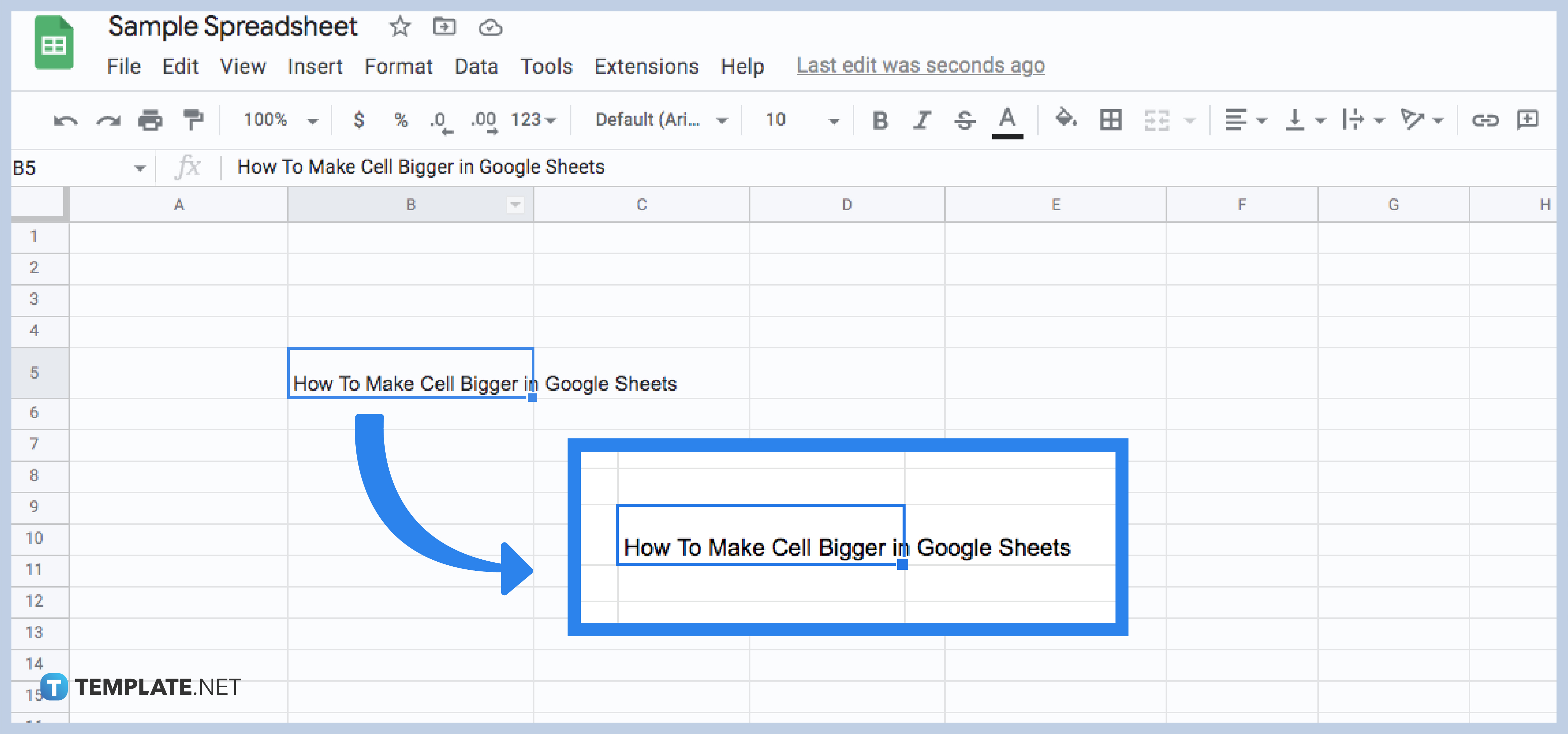 how to make cell bigger in google sheets step