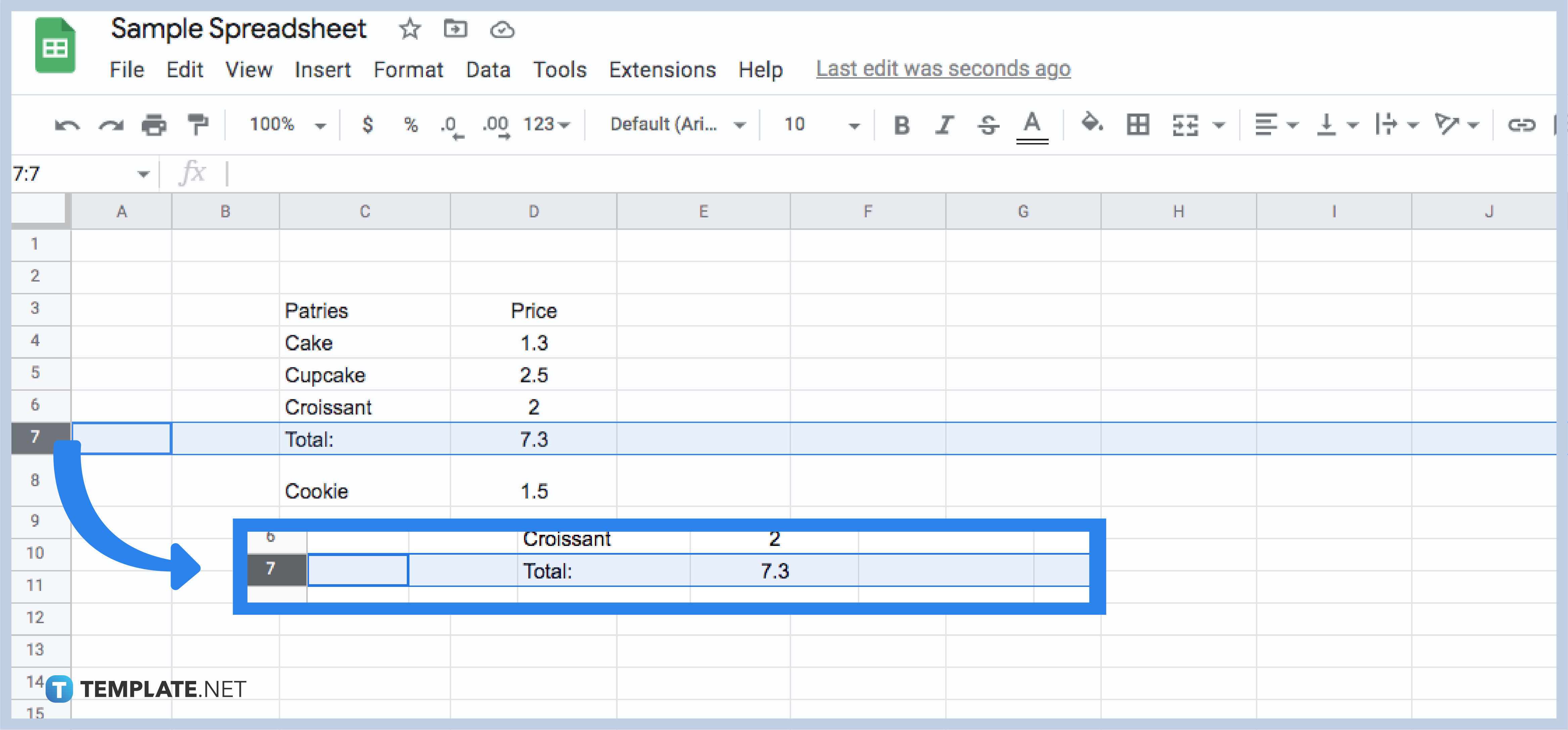 how to move a row up and down in google sheets step