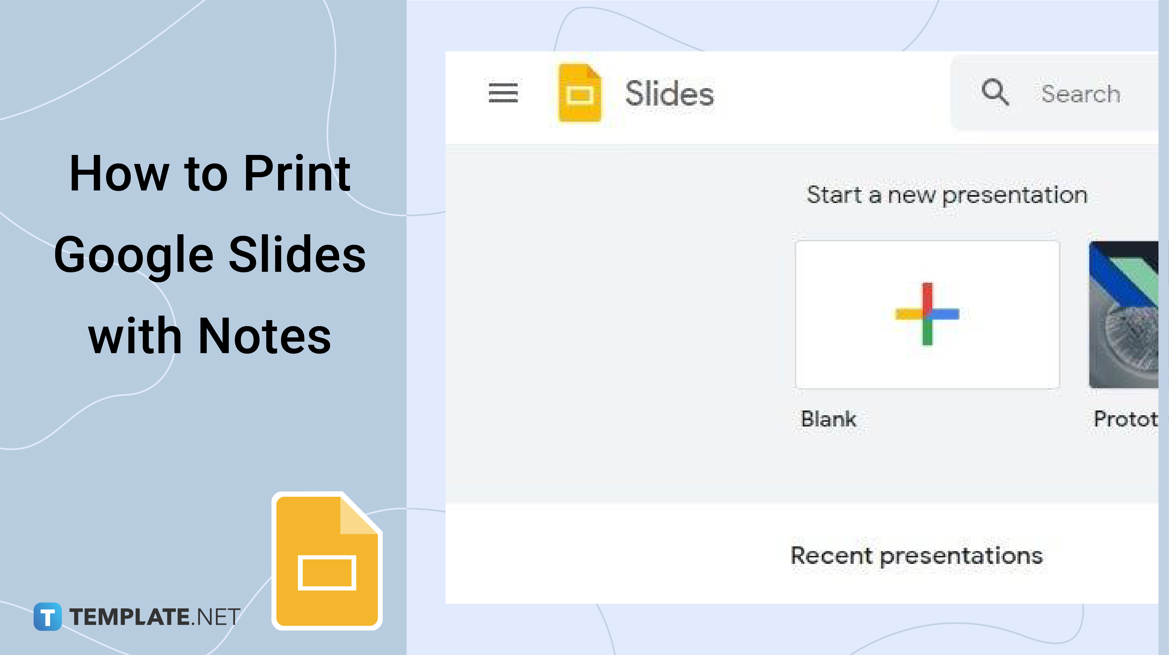 print presentation slide with notes