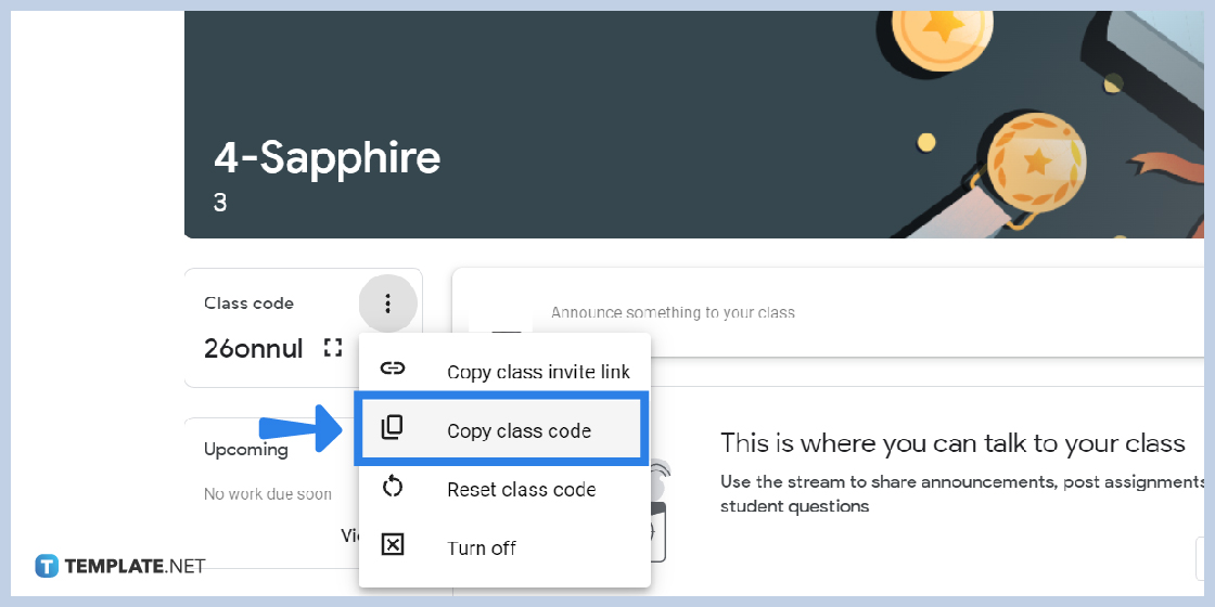 how to see change the class code in google classroom step