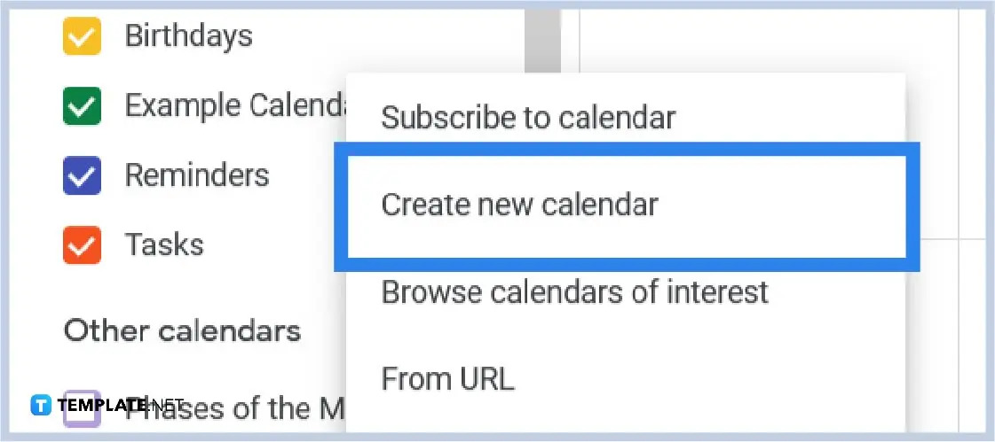open google calendar and create a new calendar