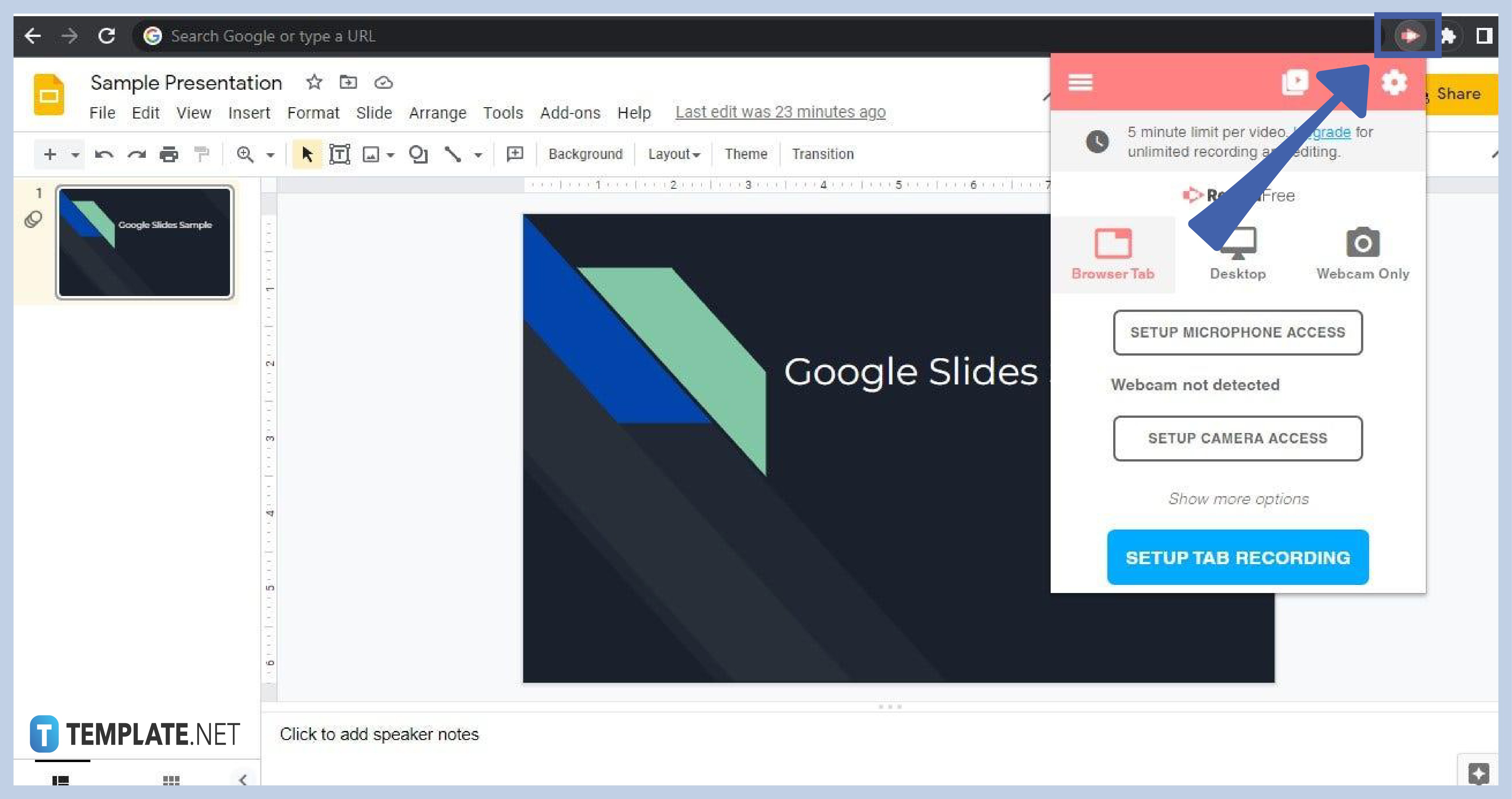 how to record my presentation on google slides
