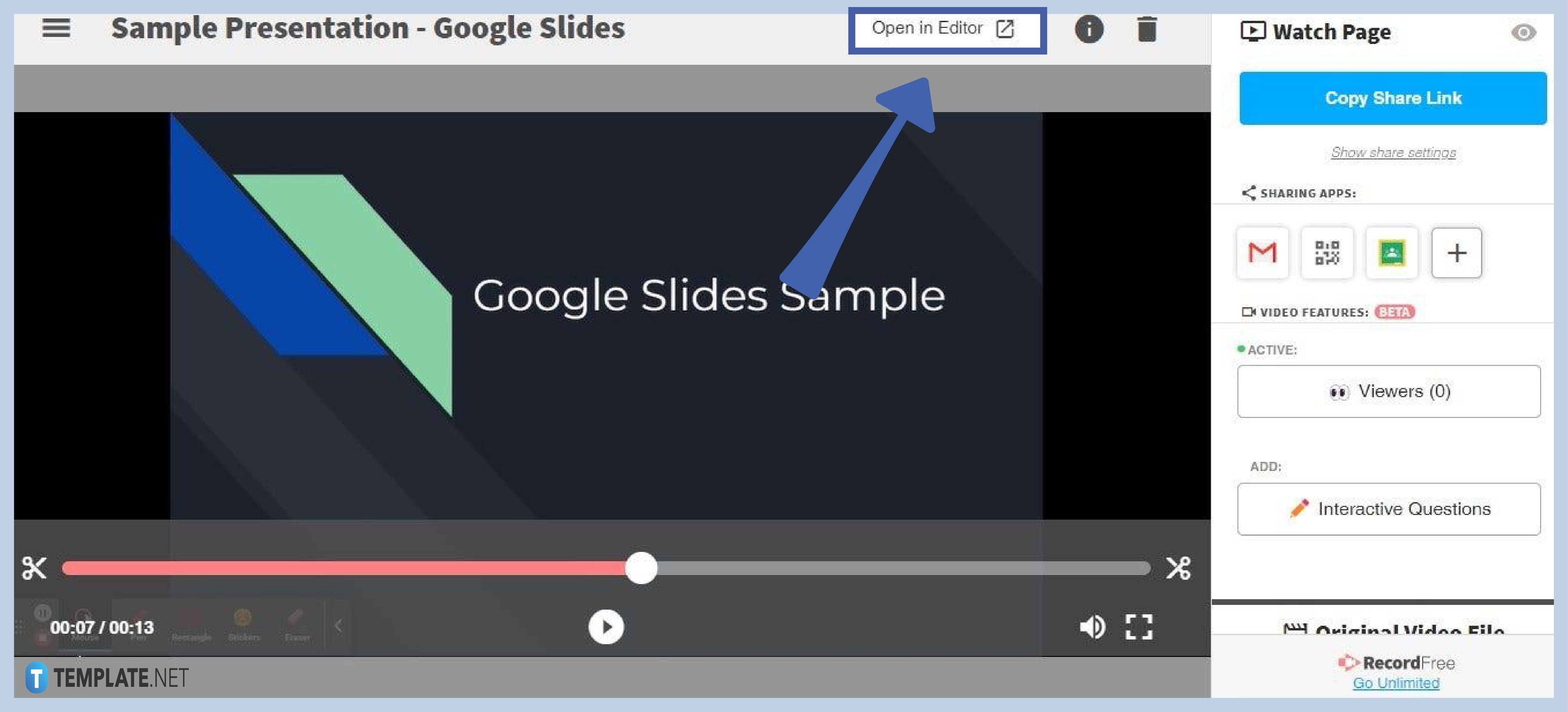 record google slides presentation with video