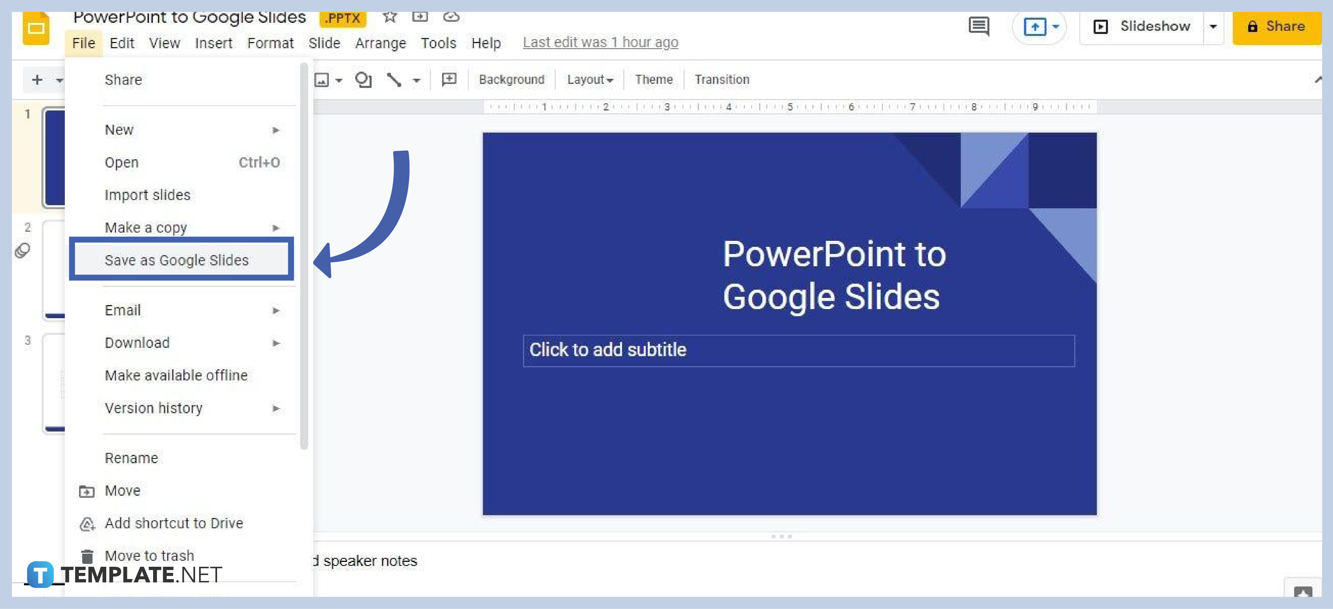 how to save a presentation on google slides