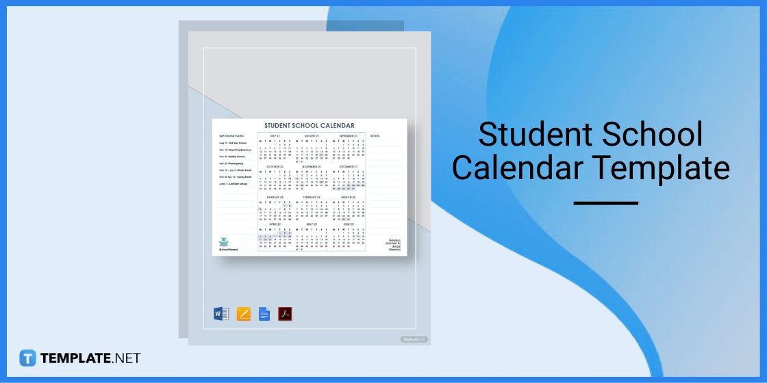 student school calendar template