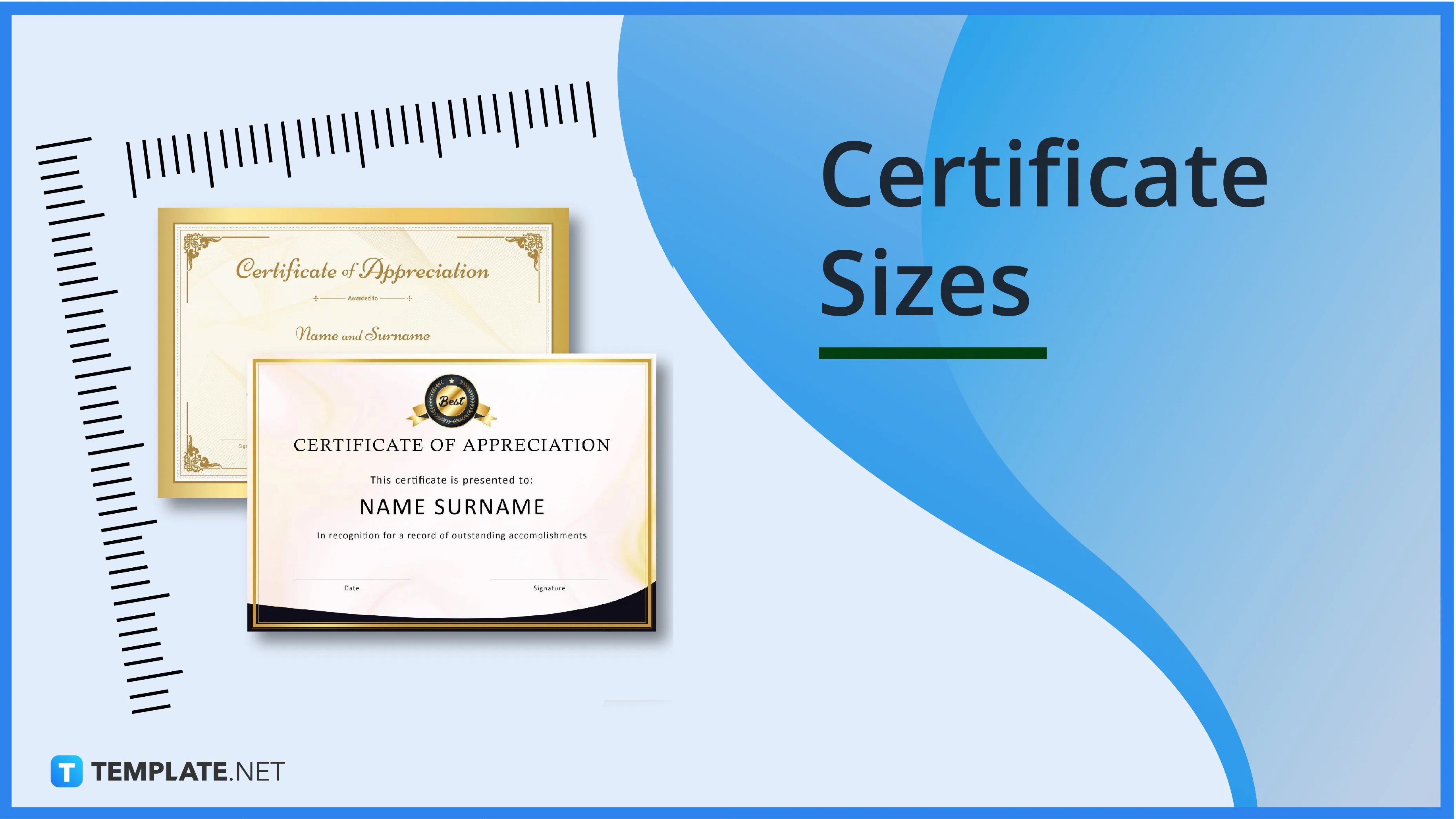 Certificate Size Dimension Inches mm cms Pixel