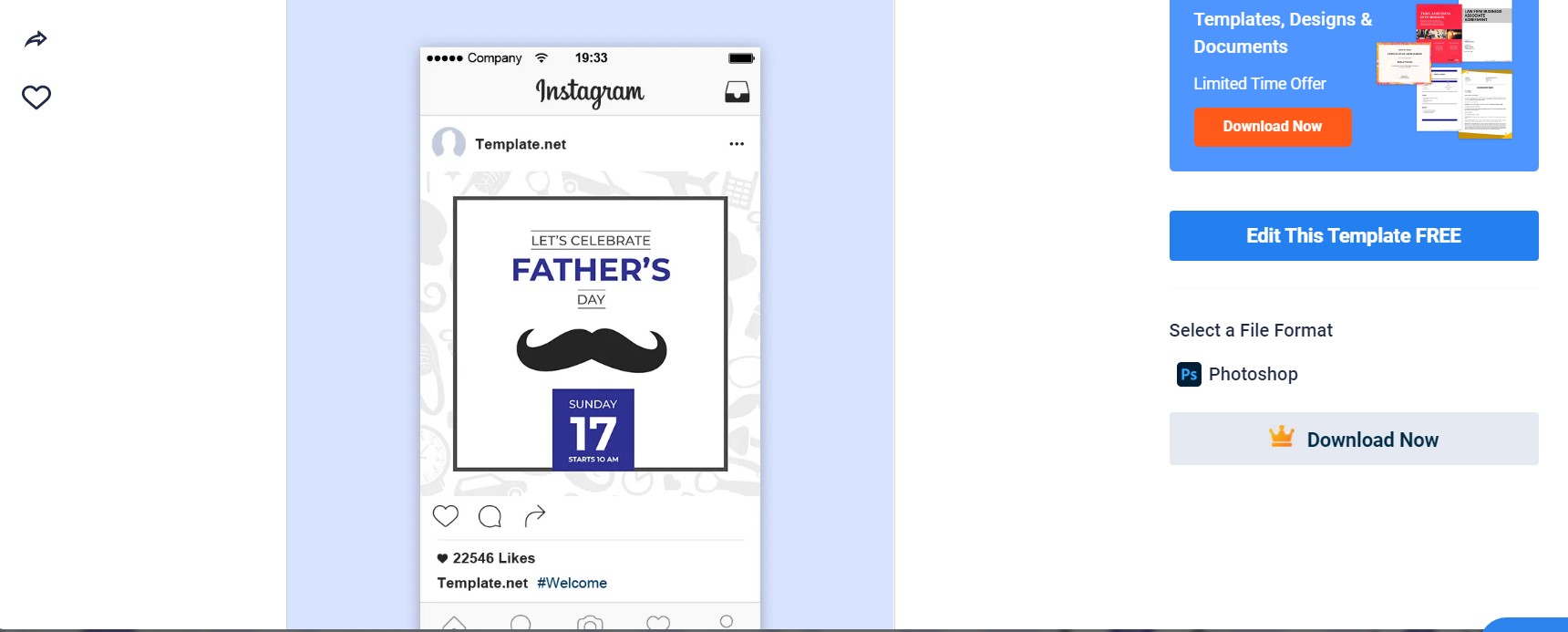 choose a fathers day instagram post template