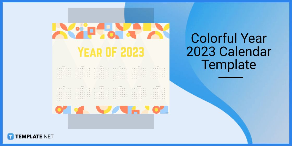 colorful year 2023 calendar template