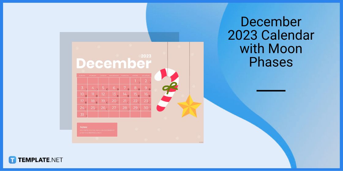 december 2023 calendar with moon phases template