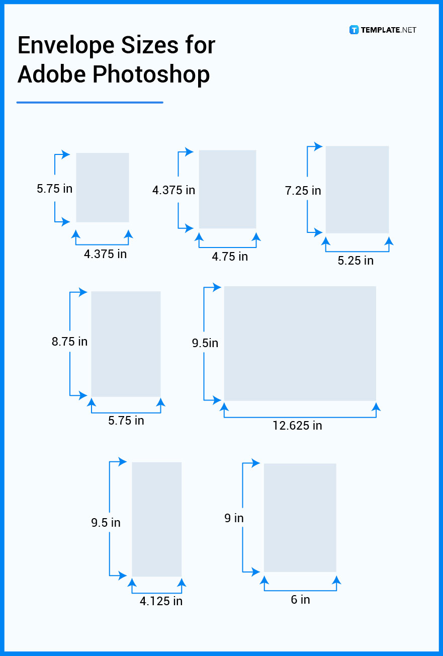 envelope sizes for adobe photoshop