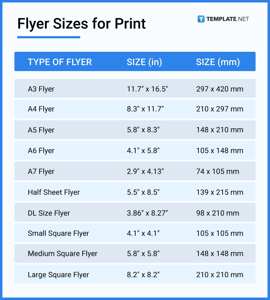 flyer sizes for print