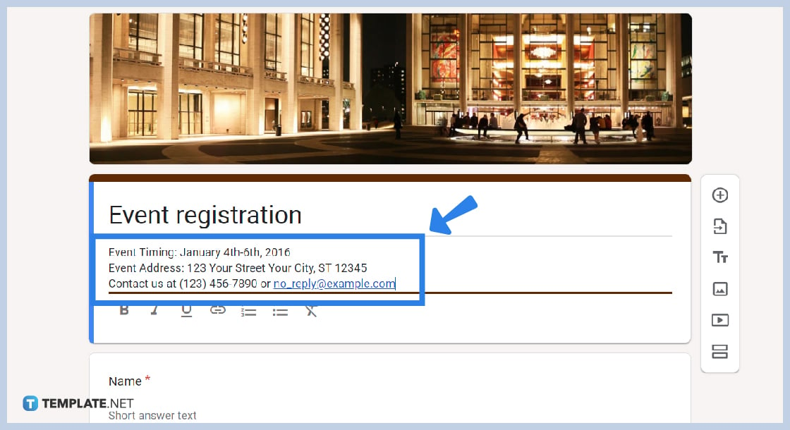 how to create google forms for event registration step
