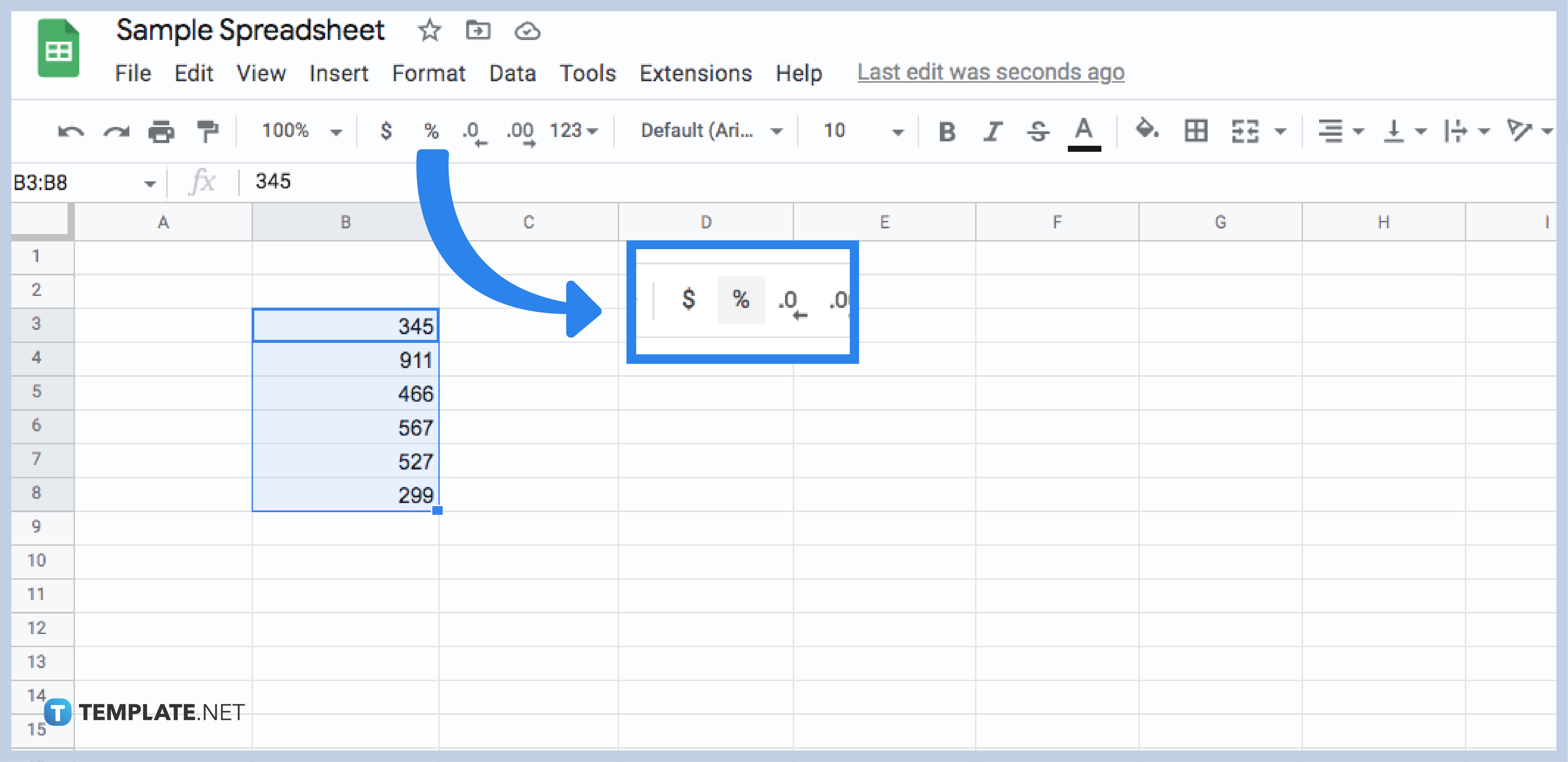 how to find percentage in google sheets step