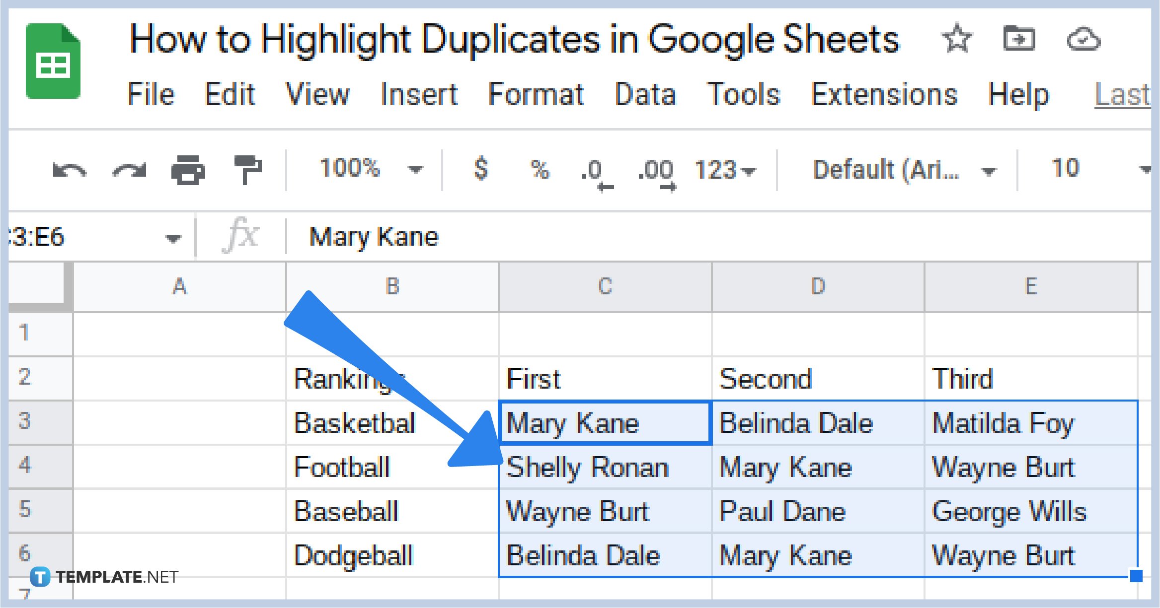 highlight duplicates in google sheets