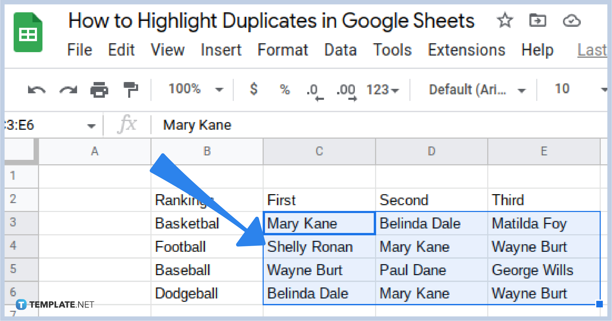 how to highlight duplicates in google sheets step