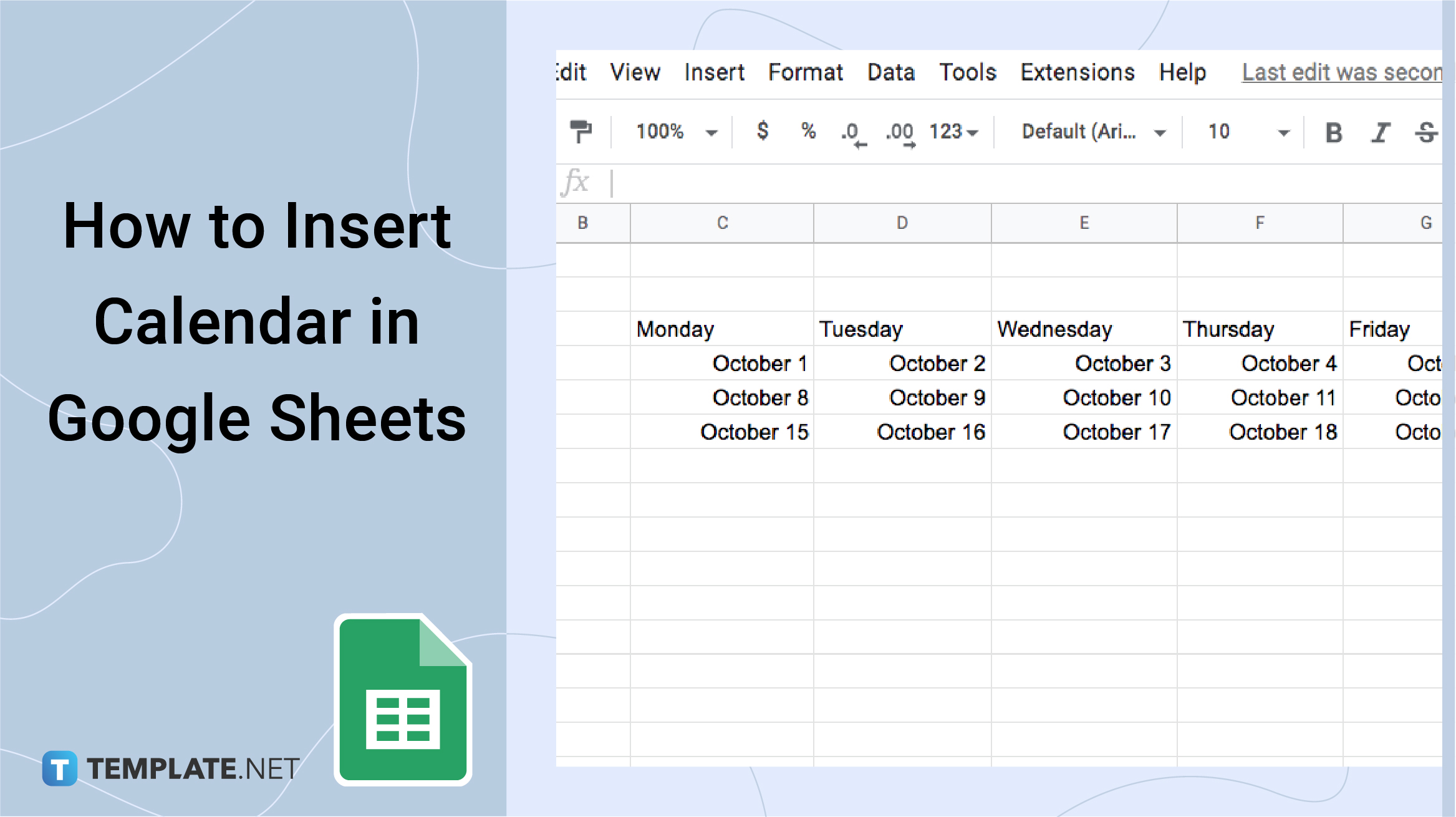 How to Insert Calendar in Google Sheets