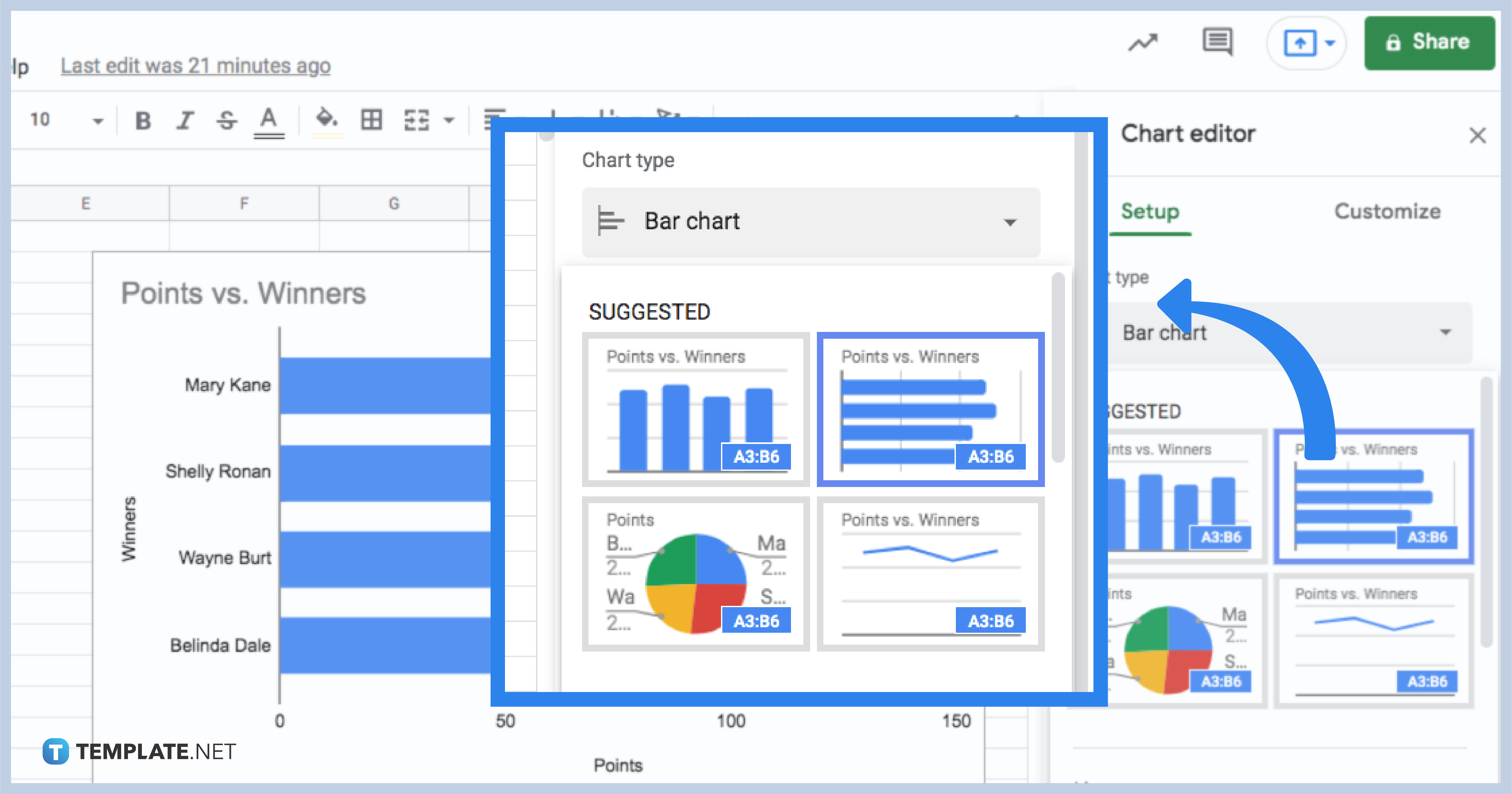 how to make a bar graph in google sheets step