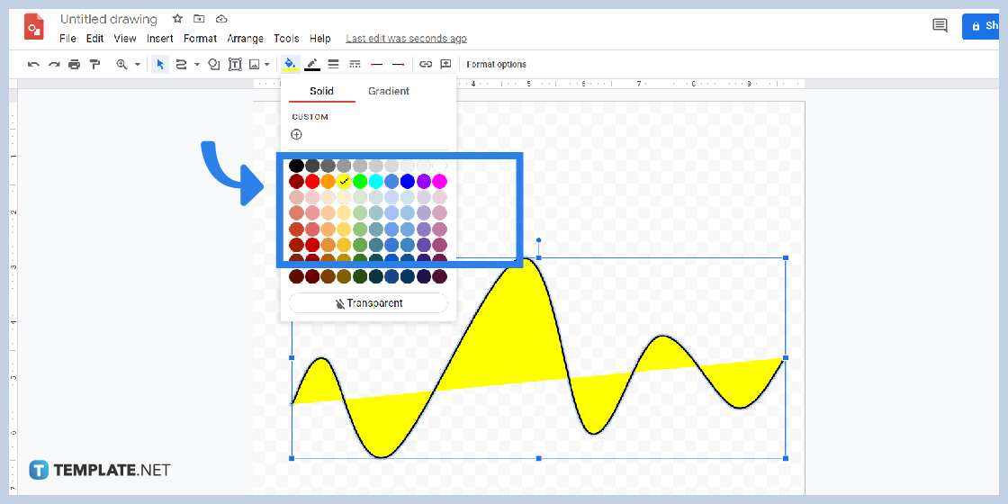 how to use the curve tool in google drawings step