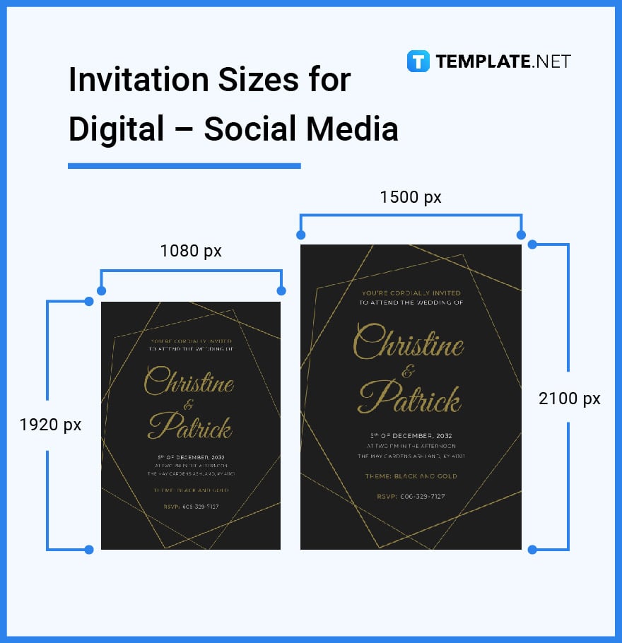 invitation sizes for digital social media