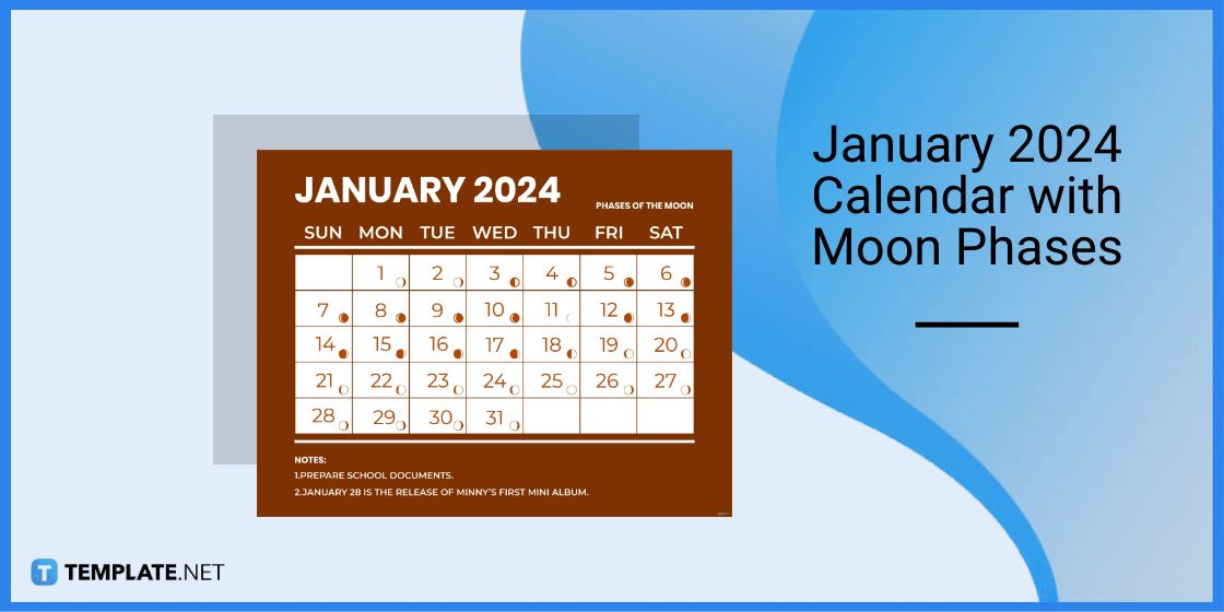 january 2024 calendar with moon phases template