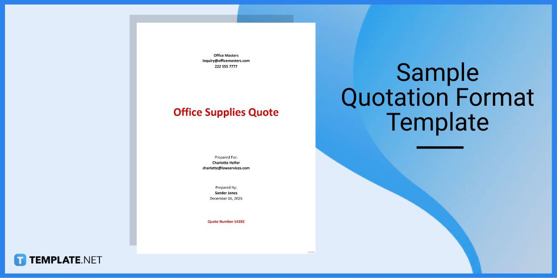 sample quotation format template