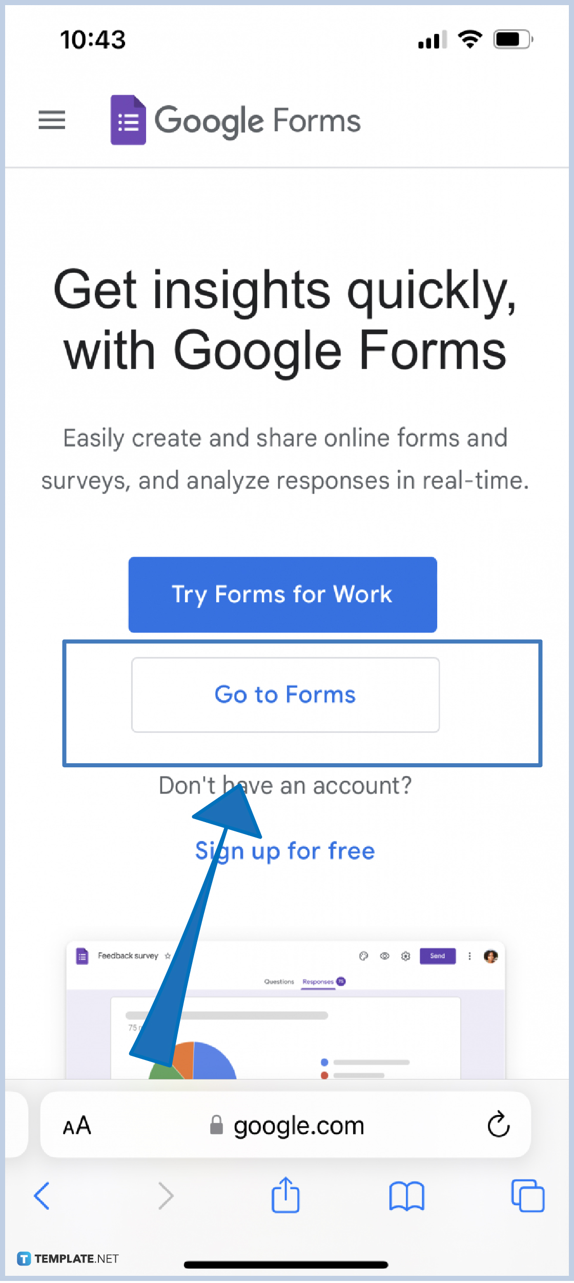 step 4 choose google forms to use 0