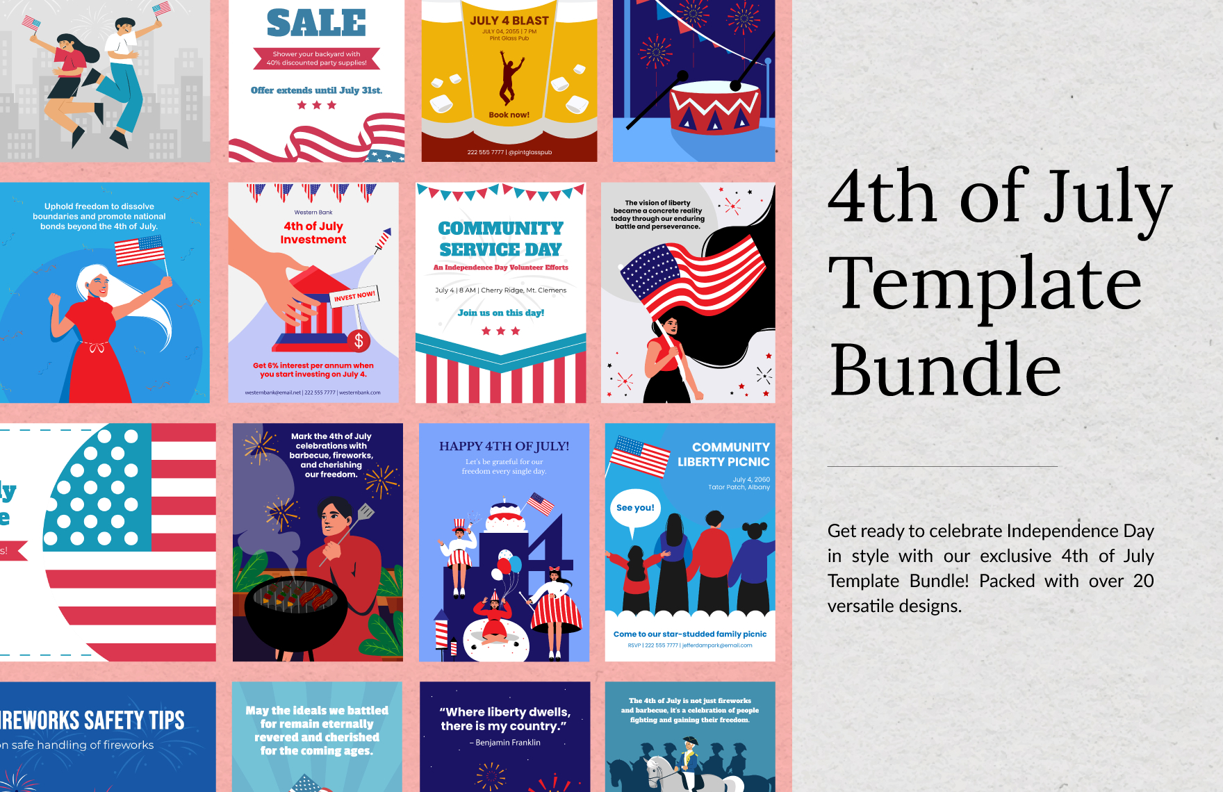 th of july template bundle ideas examples